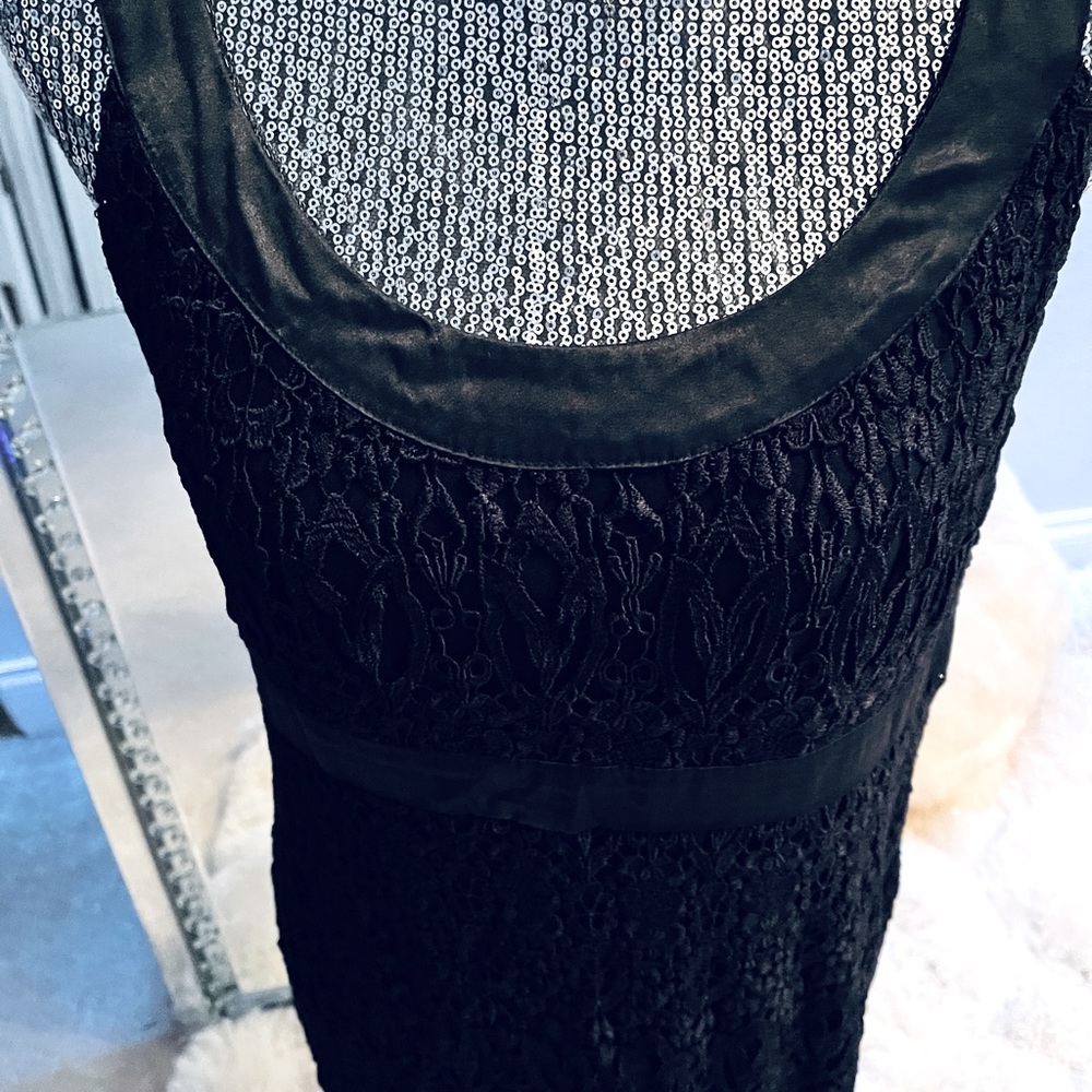 Black knit lace dress